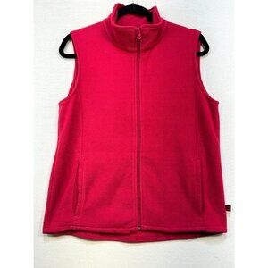 Woolrich Womens Fleece Vest Small Fuchsia Pink Warm Cozy Classic